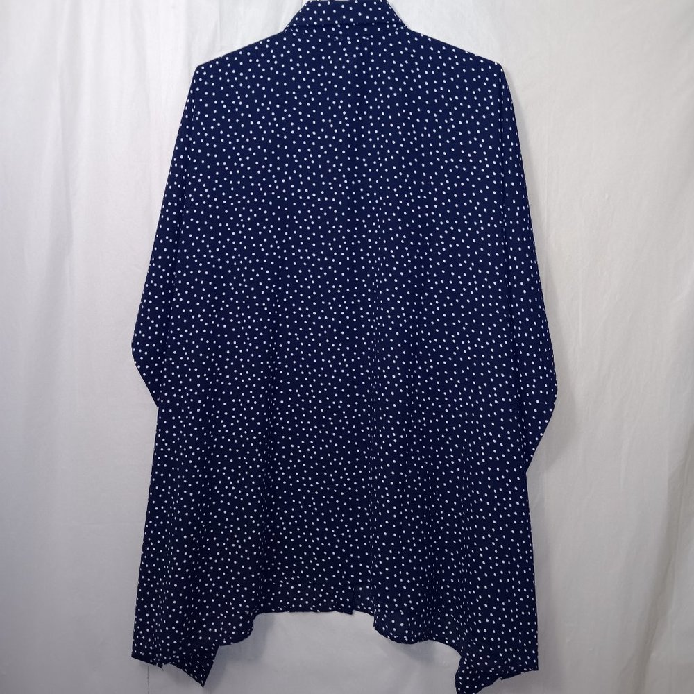 TOMMY BAHAMA SEA SWELL BOYFRIEND TUNIC BEACH COVER-UP POLKA DOT BLUE WHITE L/XL - Picture 6 of 11